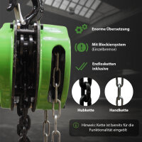 Kettenzug triangel 1000kg / 1 t Tragkraft - 12 m Hubhöhe - Doppelbremse HSC Flaschenzug Hebezug Seilzug