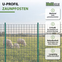 TRUTZHOLM 10x U-Profil Zaunpfosten 192 cm Stahl pulverbeschichtet