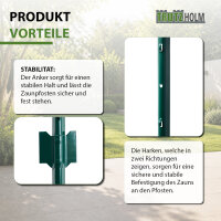 TRUTZHOLM 10x U-Profil Zaunpfosten 213 cm Stahl pulverbeschichtet