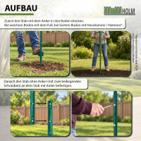 TRUTZHOLM 10x U-Profil Zaunpfosten 213 cm Stahl pulverbeschichtet
