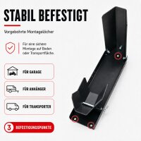 Motorradwippe 8–24 Zoll – für Anhänger & Transport, 90–145 mm Reifenbreite, 10-fach verstellbare Vorderradwippe, Stahl 450 kg – Schwarz/Schwarz