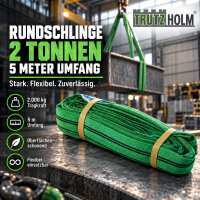 TRUTZHOLM Rundschlinge 2000 kg 5 m Umfang / 2,5 m Nutzlänge grün – nach EN 1492-2