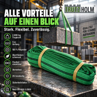 TRUTZHOLM Rundschlinge 2000 kg 5 m Umfang / 2,5 m Nutzlänge grün – nach EN 1492-2