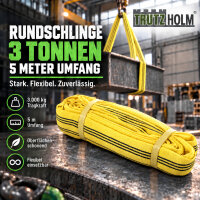 TRUTZHOLM Rundschlinge gelb 3000 kg, 5 m Umfang / ca. 2,5 m Nutzlänge