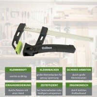 4x Einhandzwinge 80kg Spannkraft 16cm Spannbereich Aluminium Schnellspannzwinge