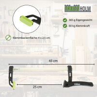 4x Einhandzwinge 80kg Spannkraft 25cm Spannbereich Aluminium Schnellspannzwinge