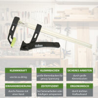 4x Einhandzwinge 80kg Spannkraft 25cm Spannbereich Aluminium Schnellspannzwinge