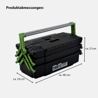 Werkzeugkiste Kunststoff Griffe klappbar aus Stahl Werkzeugkasten Toolbox Organizer leer