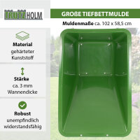2-Rad Schubkarre XL 200 L 300 kg Gartenschubkarre Schiebkarre Hofkarre Luftrad Metallfelge grün