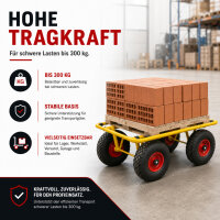 Ravendo Plattenwagen 300 kg Tragkraft Stahl Gelb Luftbereifung Plattentransportwagen