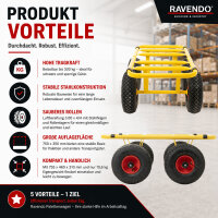 Ravendo Plattenwagen 300 kg Tragkraft Stahl Gelb Luftbereifung Plattentransportwagen