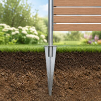 Bodenhülse Einschlaghülse für Ø 34 mm Bodeneinschlaghülse 50 cm Länge Zaunpfahl verzinkt Aufnahme 100x100 mm