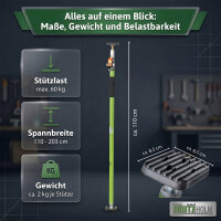 4x Einhandstütze 110–203 cm Montagestütze Deckenstütze Teleskopstütze 60 kg höhenverstellbar