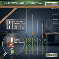 8 x Einhandstütze 160–290 cm Montagestütze Deckenstütze Teleskopstütze 60 kg höhenverstellbar