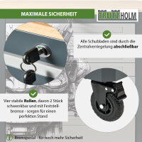 Werkstattwagen mit 254-tlg. Werkzeugset, 7 Schubladen, Holzplatte und 6 Werkzeugeinlagen