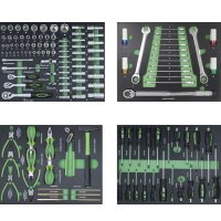 Werkzeugkiste 68x46x40 cm 4 Schubladen bestückt 4 Werkzeugeinlagen 132 tlg. Werkzeugset