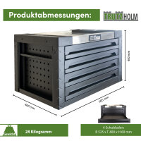 Werkzeugkiste 68x46x40 cm 4 Schubladen bestückt 4 Werkzeugeinlagen 132 tlg. Werkzeugset