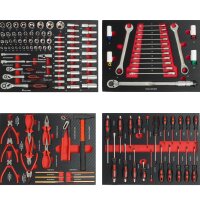 Werkzeugkiste 68x46x40 cm 4 Schubladen bestückt 4 Werkzeugeinlagen 132 tlg. Werkzeugset