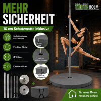 TRUTZHOLM Pole Dance Stange Ø 45 mm 223–274 cm Static & Spinning ohne Bohren inkl. Schutzmatte grau Ø 120 cm