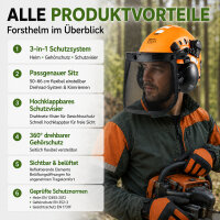 Forsthelm Forstschutzhelm mit Visier und Gehörschutz Schutzhelm