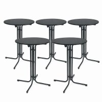 5x Stehtisch klappbar Ø 80 cm Höhe 110 cm...