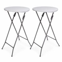 2x Stehtisch weiß Ø 60cm klappbar Partytisch...