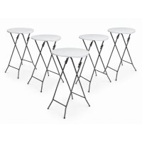 5x Stehtisch weiß Ø 60cm klappbar Partytisch...