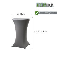 TRUTZHOLM 100x Stehtischhusse Stretch grau Partytisch Bistrotisch 80cm