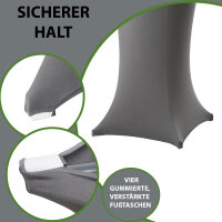 TRUTZHOLM 100x Stehtischhusse Stretch grau Partytisch Bistrotisch 80cm