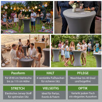 TRUTZHOLM 100x Stehtischhusse Stretch grau Partytisch Bistrotisch 80cm
