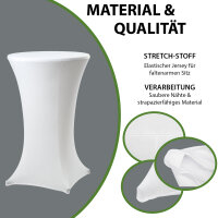 TRUTZHOLM 100x Stehtischhusse Tischdecke Husse Partytisch Bistrotisch Decke 60cm Weiß