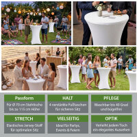 100x Stehtischhusse Stretch 70 cm weiß Tischdecke Husse Bistrotisch Partytisch