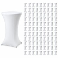 100x Stehtischhusse Stretch weiß Ø 80 cm...