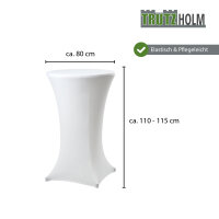 100x Stehtischhusse Stretch weiß Ø 80 cm Tischhusse