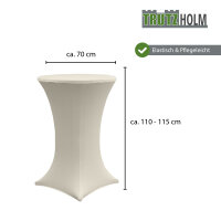 TRUTZHOLM 100x Stehtischhusse Stretch 70 cm beige Tischdecke Husse Bistrotisch Partytisch