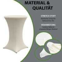 100x Stehtischhusse Stretch beige Partytisch Bistrotisch 80cm