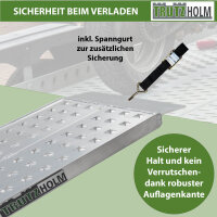 TRUTZHOLM 1x Auffahrrampe 200 x 28 cm 270 kg Alu gelocht starr grau Verladerampe Motorradrampe