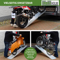 TRUTZHOLM 1x Auffahrrampe 200 x 28 cm 270 kg Alu gelocht starr grau Verladerampe Motorradrampe