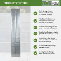 TRUTZHOLM 1x Auffahrrampe 200 x 28 cm 270 kg Alu gelocht starr grau Verladerampe Motorradrampe