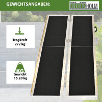 TRUTZHOLM Rollstuhlrampe 183 cm Traglast 272 kg Alu 2-fach klappbar friktionsbeschichtet Kofferrampe