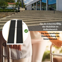 TRUTZHOLM Rollstuhlrampe 183 cm Traglast 272 kg Alu 2-fach klappbar friktionsbeschichtet Kofferrampe