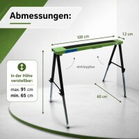 2x Arbeitsbock höhenverstellbar bis 91 cm Unterstellbock Stützbock Klappbock Gerüstbock