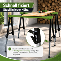 2x Arbeitsbock höhenverstellbar bis 91 cm Unterstellbock Stützbock Klappbock Gerüstbock