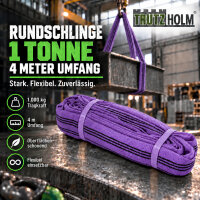 Rundschlinge 1000kg 1 to lila 4m Umfang Hebeband Hebeschlinge Kran Hebegurt